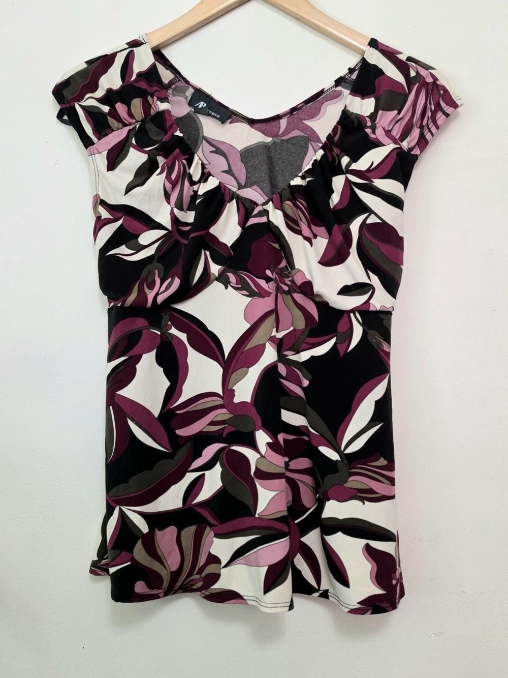 2000s Y2K Babydoll Patterned Top Size M - Picture 3 of 6